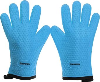 KITCHEN PERFECTION Silicone Smoker Oven Gloves -Extreme Heat Resistant BBQ Gloves-Handle Hot Food Right on Your Grill Fryer & Pit |Waterproof Grilling