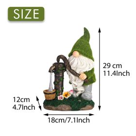 Cartoon Gnome Dwarf Statue Garden Lighting Waterproof Resin Figurines Solar Light Outdoor Lawn Courtyard Night Decorative Lamp - A