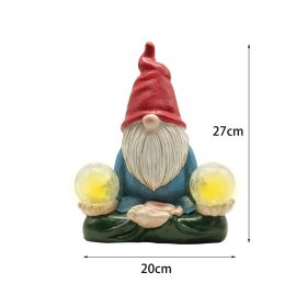 Cartoon Gnome Dwarf Statue Garden Lighting Waterproof Resin Figurines Solar Light Outdoor Lawn Courtyard Night Decorative Lamp - F