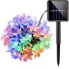 Solar Cherry Blossom Light String LED Peach Blossom Decorative Lights Christmas Festival Courtyard Transparent Flower Light Belt - Multi Color - 5m/16