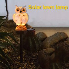 1pc Solar Resin Owl LED Light Stake; Outdoor Waterproof Path Light Owl Sculpture; Landscape Light For Courtyard Garden Lawn Pathway Decoration - Owl L