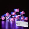 1pc; American Flag String Lights; Independence Day Battery Decorative String Lights; Home Decor; Bedroom Decor; Wedding Decor; Christmas Decor - 78.7i