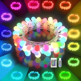 LED String Lights - 16 Color Changing 21.3FT 50 LED Globe Balls Indoor String Light With Remote Multicolor Fairy Lights Strings Decorative Lights - US