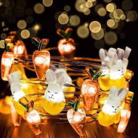 Crab Decor; 1 Roll Of Easter Decor Bunny String Lights Battery Operated; Rabbit Lights For Bedroom Birthday Easter Decorations Outdoor Indoor - Type B