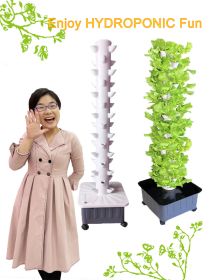 Hydroponic Tower 15 Layers 45 Plant Sites NFT Vertical Gardening Hydroponics System Grow Kit - 15 Layers 45 Holes