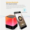 Outdoor Bluetooth Speaker LED Pat Light Wireless Speaker Mini Lighting Alarm Clock Audio Portable Night Light - black