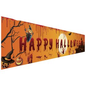 98 x 19 Inch Large Happy Halloween Banner Party Decoration Supplies