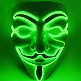 Halloween Led Hacker Mask V Vendetta Mask Adult Glowing Cosplay Mask