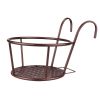 Hanging Railing Planters Flower Pot Holders Metal Planter Racks Fence Potted Stand Mounted Round Plant Baskets Container for Indoor Outdoor Use - Bron