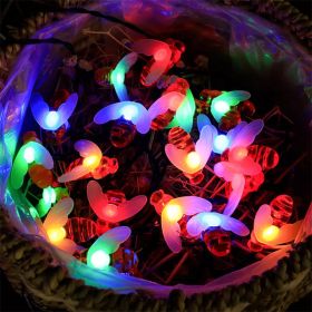 Solar String Lights Outdoor Waterproof Simulation Honey Bees Lamp Fairy Lights with 8 Lighting Decor for Garden Xmas Decorations - colorful - 11M60led