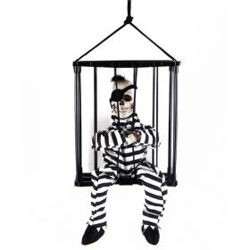 Talking Skeleton Prisoner Cage Terror, Halloween Decoration Toy