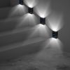 2Pcs Solar Deck Lights Outdoor 2LED Beads Waterproof Sensor Fence Stair Lamps For Patio Landscape Yard White Lighting Color - Cool White