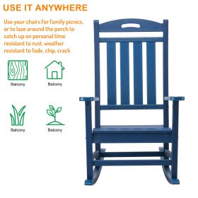 Poly Lumber Patio Rocking Chair - Navy Blue