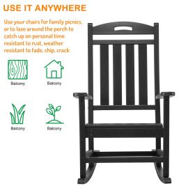 Poly Lumber Patio Rocking Chair - Black