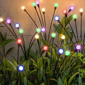 2Pcs Solar Firefly Lights Swaying Decorative Pathway Lamp IP65 Waterproof Landscape Patio Yard Night Light - Colorful