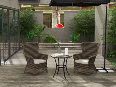 3 Pieces Outdoor Patio Wicker Furniture Set - 3pcs