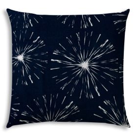 FIREWORKS Navy Indoor/Outdoor Pillow - Sewn Closure