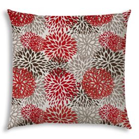 BURSTING BLOOMS Brown Indoor/Outdoor Pillow - Sewn Closure