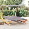 Patio Lounge Bed with Canopy 65"x79.9"x54.3" Solid Bent Wood Anthracite - Anthracite