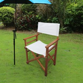 Folding Chair Wooden Director Chair Canvas Folding Chair Folding Chair populus + Canvas (Color : White) - as Pic