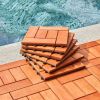 (Set of 10) Hanalei Eucalyptus Interlocking Wooden Decktile in Red Brown - as Pic