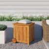 Patio Storage Box with Wheels 23.6"x19.7"x22.8" Solid Wood Acacia - Brown