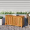 Patio Storage Box with Wheels 44.5"x19.7"x22.8" Solid Wood Acacia - Brown