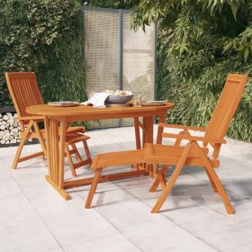 Folding Patio Chairs with Footrests 2 pcs Solid Wood Eucalyptus - Brown