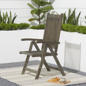 Renaissance Outdoor Patio Hand-scraped Wood 5-Position Reclining Chair - as Pic