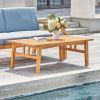 Kapalua Honey Nautical Eucalyptus Wooden Outdoor Sofa Table - as Pic