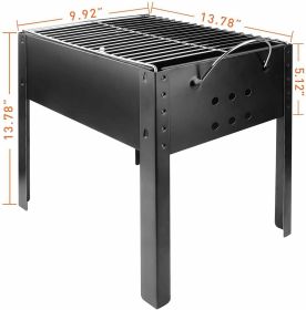 YSSOA 14&rdquo; Portable Grill Charcoa Barbecue Grill; Small D; Portable Grill; Detachable Grill ; Mini Tabletop Camping Grill BBQ; Black - as Pic