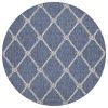 Home Decor Indoor/Outdoor Accent Rug Natural Stylish Classic Pattern Design - Navy|White - 7'6" ROUND