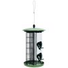 Outdoor Metal Seed Guard Deterrent Squirrel-Proof Caged Tube Wild Bird Feeder  - green A - bird