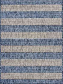 Home Decor Indoor/Outdoor Accent Rug Natural Stylish Classic Pattern Design - Grey & Blue - 5'0" X 7'0"