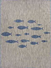 Home Decor Indoor/Outdoor Accent Rug Natural Stylish Classic Pattern Design - Blue - 5'0" X 7'0"