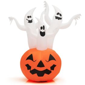 Happy Halloween Inflatable Spoof Ghost Yard Decoration With LED Lights