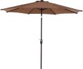 SR Patio Outdoor Market Umbrella with Aluminum Auto Tilt and Crank - Coffee