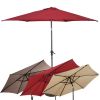 10 Feet Outdoor Patio Umbrella with Tilt Adjustment and Crank - wine