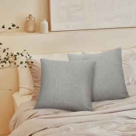 Pack Of 2 Outdoor Yarn Dyed Pillow; 18" x 18"; Grey