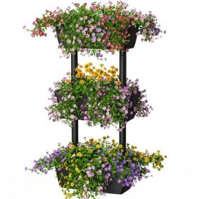 3-Tier Freestanding Vertical Plant Stand for Gardening and Planting Use - Black