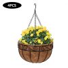 4 Pcs Metal Hanging Plant Basket,with Round Wire Plant Holder with Chain Porch Decor,Flower Pots Hanger Garden Decoration XH - Picture