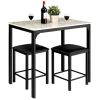 Small Space Kitchen Bar Furniture 3 Pieces Dining Table Set - White - Bar Table