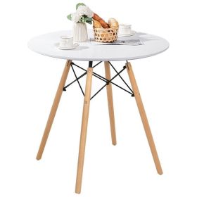 Classic Elegant Modern Simple Round Dining Table - White - 31.5 in