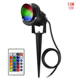 10W RGB LED COB Landscape Lamp Waterproof Garden Walkway Lawn Spike Spot Light - as picture