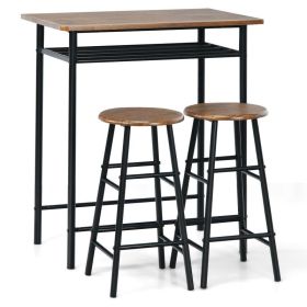 3 Pieces Bar Table Modern Counter Height Dining Set Table - As pic show - Style A