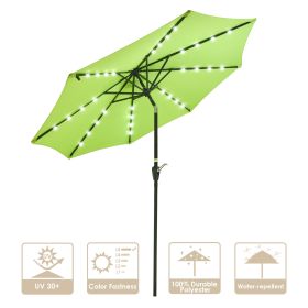 9ft Aluminum Patio Umbrella w/ 32 LEDs Chocolate - As Picture