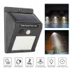 Solar Light 20 LEDs Outdoor PIR Motion Sensor Lights IP65 Waterproof 120 Degree Sensing Wide Angle Lighting - Black