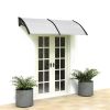 80"x 40" Outdoor Front Door Window Awning Patio Canopy Rain Cover UV Protected Eaves RT - Gray