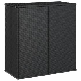 Patio Cushion Box PE Rattan Black - Black