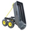 folding wagon  Poly Garden Dump Cart with Steel Frame and 10-in. Pneumatic Tires;  300-Pound Capacity - Black